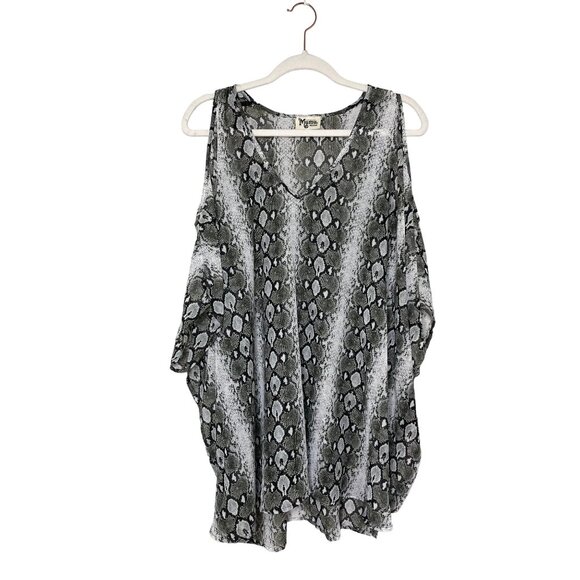 Show Me Your MuMu Peta-boo Tunic Size Medium Snake Water Moccasin V Neck Sz M - Picture 2 of 9